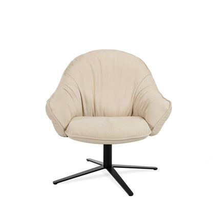 freifrau | marie lounge chair | x-base with rocker + tilting mechanism | adamo + eva tabacco + deep black frame
