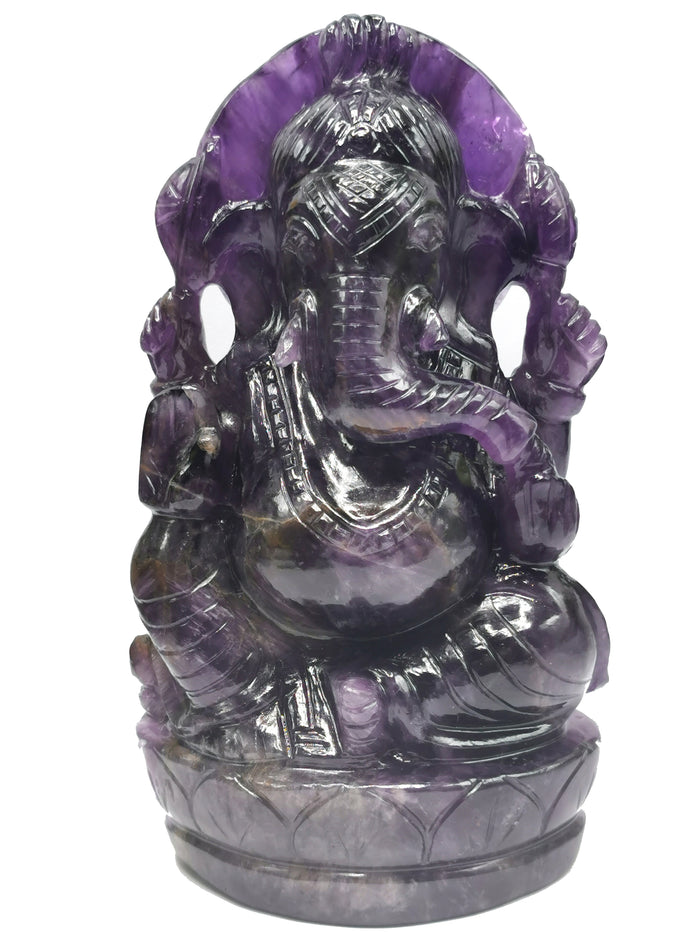 Ganesh Statue in Amethyst Handmade Carving | Lord Ganesha Idol | Figurine in Crystals/Gemstone Gift a Ganesha - Shwasam
