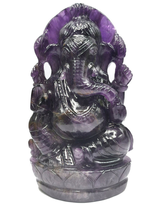 Ganesh Statue in Amethyst Handmade Carving | Lord Ganesha Idol | Figurine in Crystals/Gemstone Gift a Ganesha - Shwasam