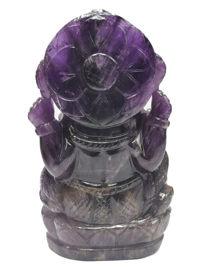 Ganesh Statue in Amethyst Handmade Carving | Lord Ganesha Idol | Figurine in Crystals/Gemstone Gift a Ganesha - Shwasam