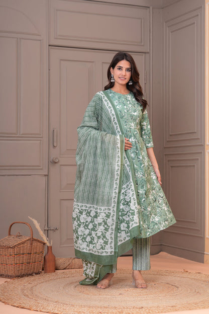 GREEN PLEATED
