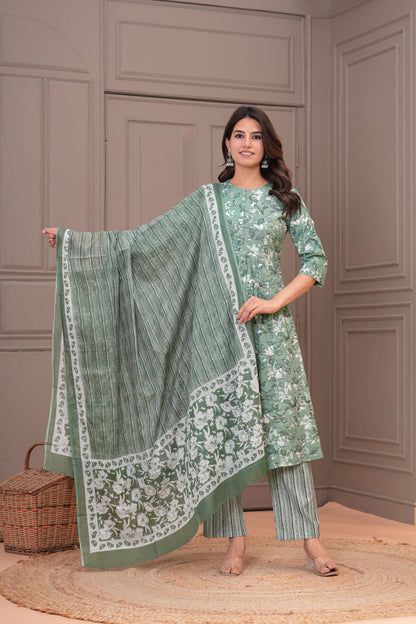 GREEN PLEATED