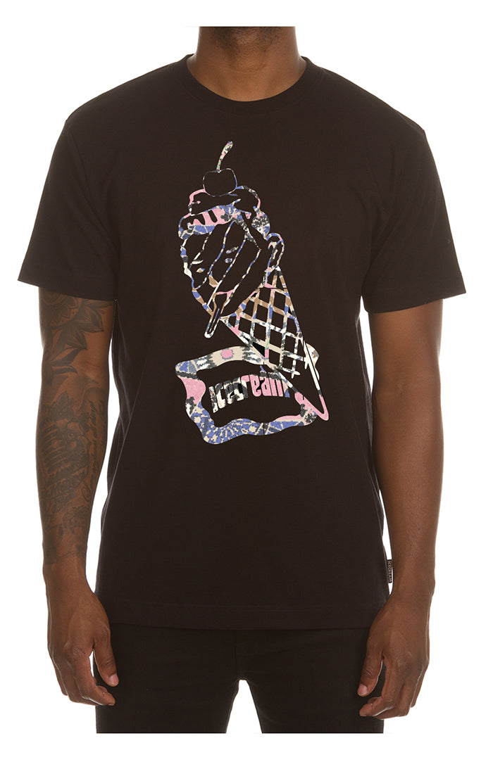 ICECREAM cone man s/s tee - black