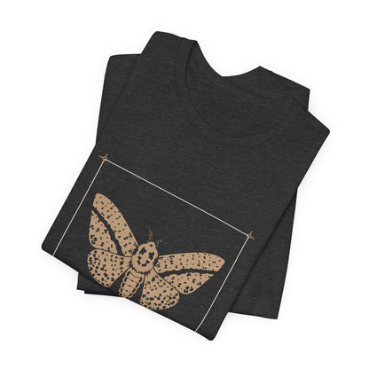 Dark grey heather Imperial t-shirt folded to show the front print at an angle.