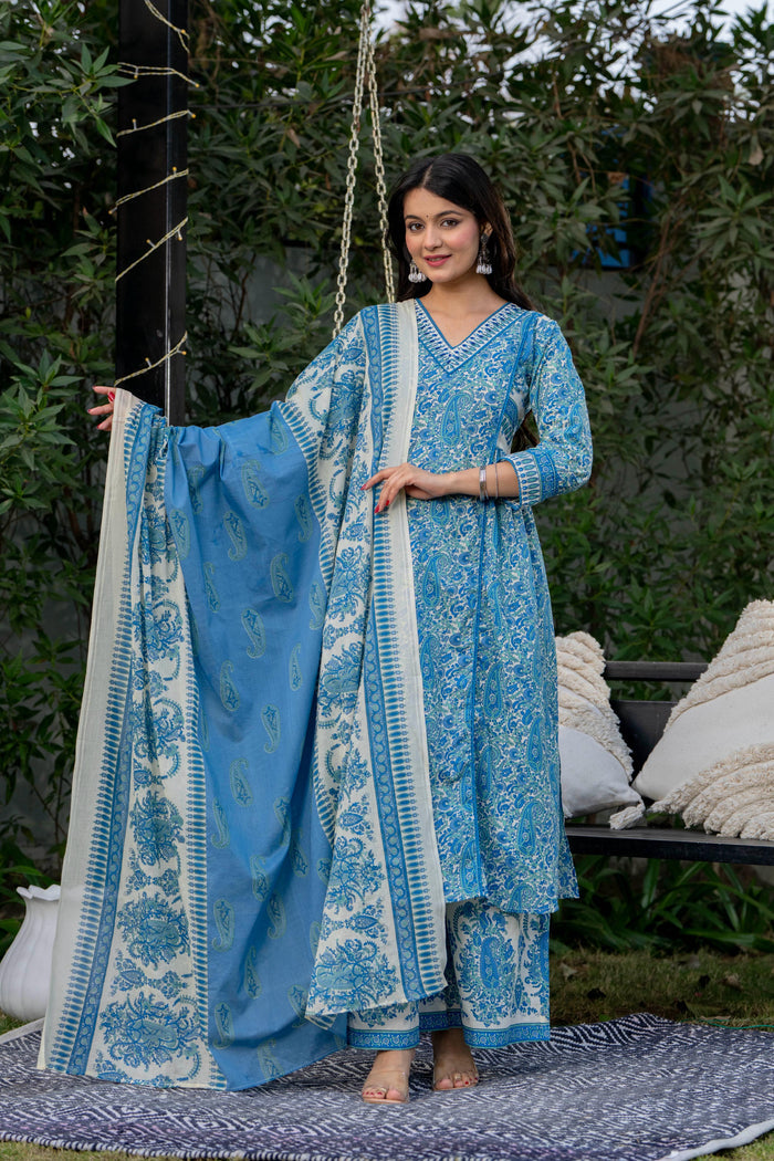 INDIGO PAISLEY SUIT SET