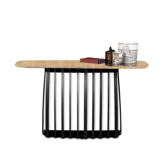 janua | bc 10 basket console table | oak + black base