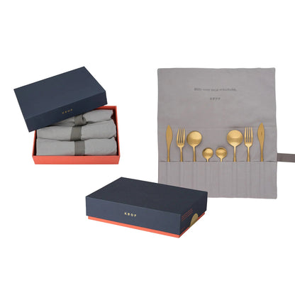 krof | collection no.1 | 24 piece cutlery set | matte black