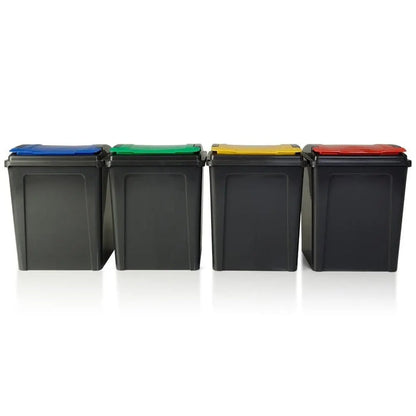 Large 50 Litre  Slate Plastic Recycling Bin with Flip Lid Wham Storage