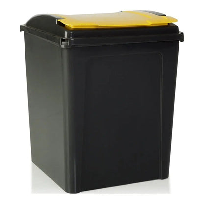 Large 50 Litre  Slate Plastic Recycling Bin with Flip Lid Wham Storage