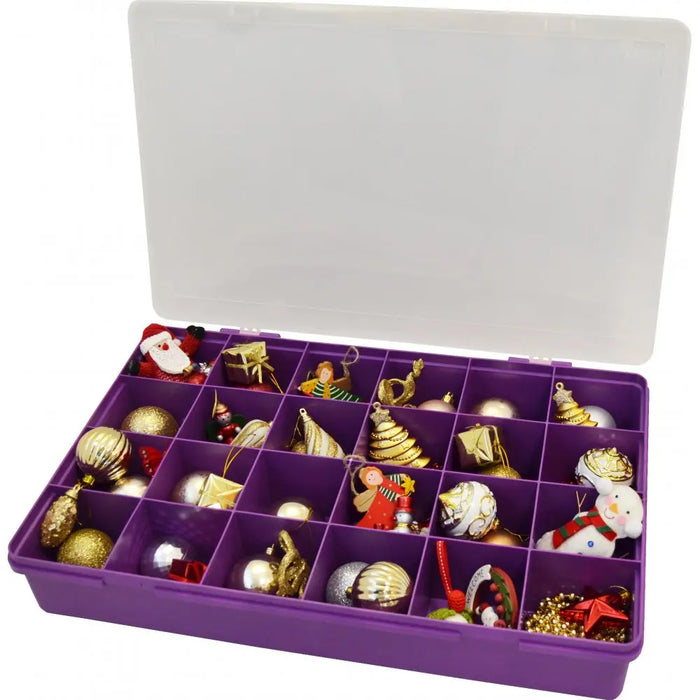 Large Organiser Box 7.01 with 24 Dividers Clear/Clear   13803 Wham Storage