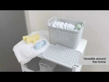 Large Urban Style Plastic Storage Basket with Lid Strata