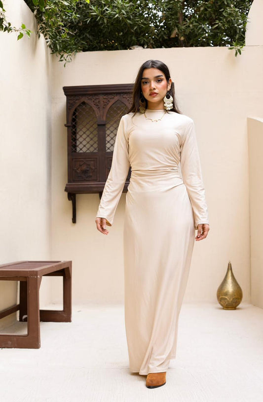 Layali Definition Dress-Beige