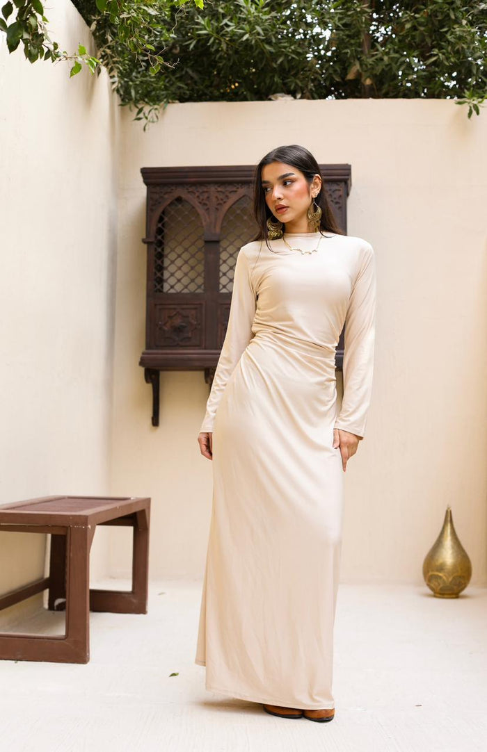 Layali Definition Dress-Beige