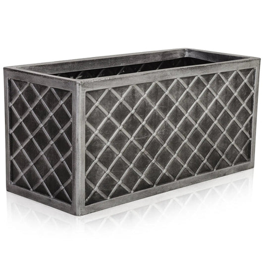 Lazio Pewter Effect Trough Planter Strata