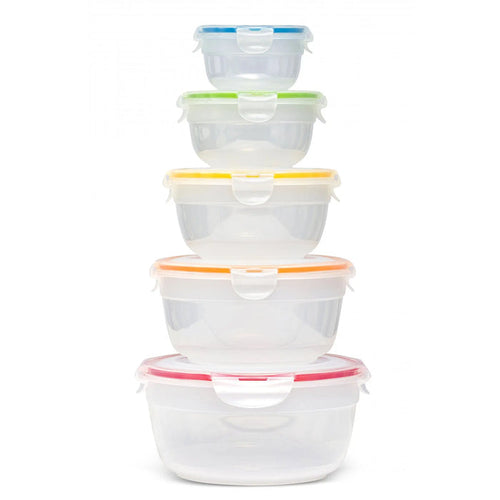 Lock & Lock Nestable 5 Piece Round Plastic Container Set Lock & Lock