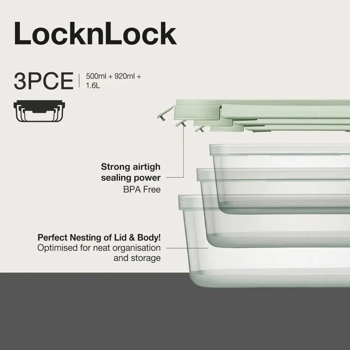 Lock & Lock NestnLock 3 Piece Container Set Lock & Lock