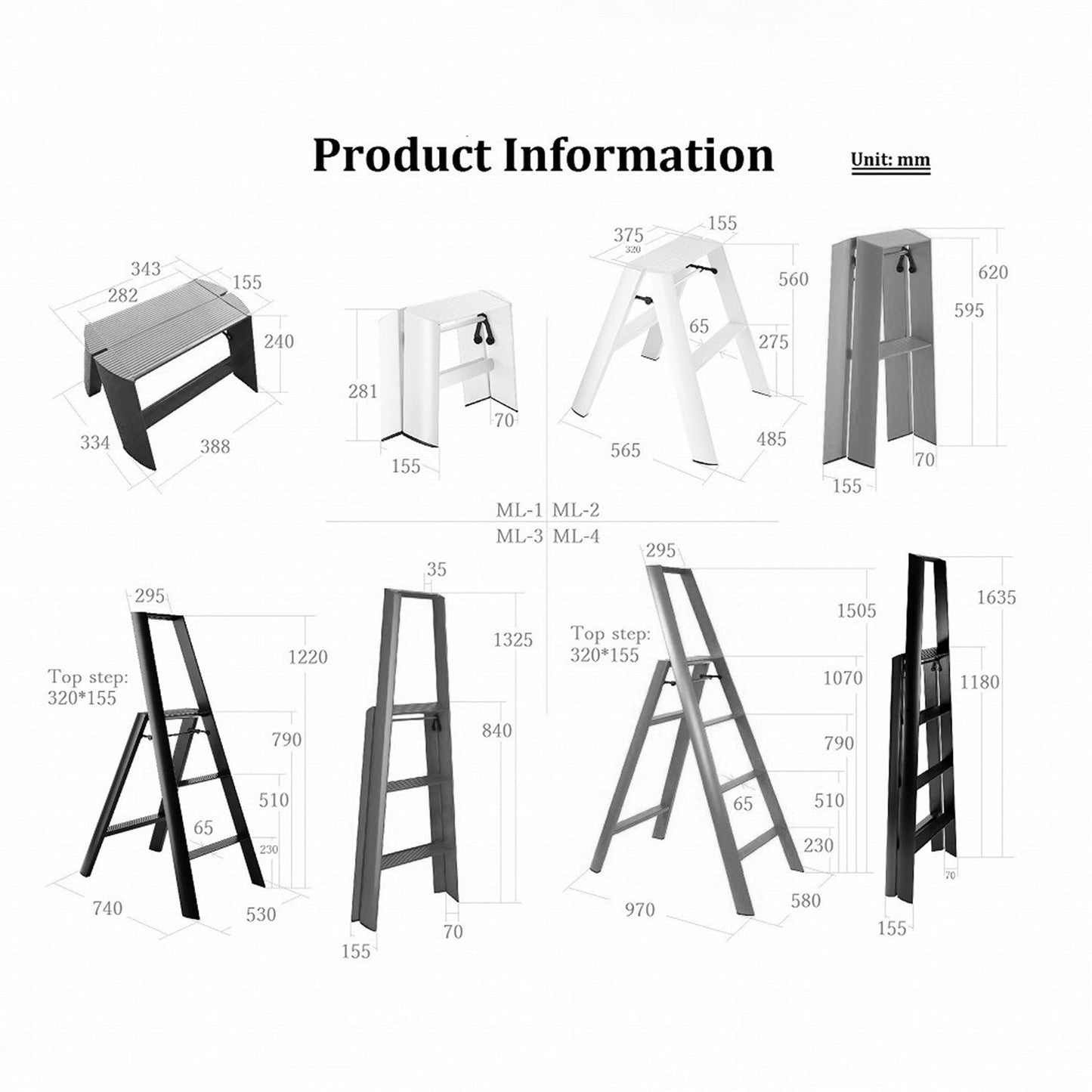hasegawa | lucano 2 step ladder | dusty mint