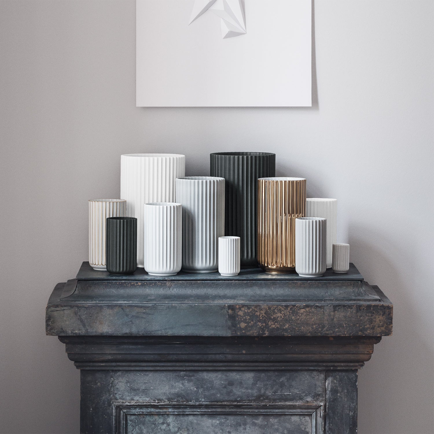 lyngby | porcelain vase 38cm | black - LC