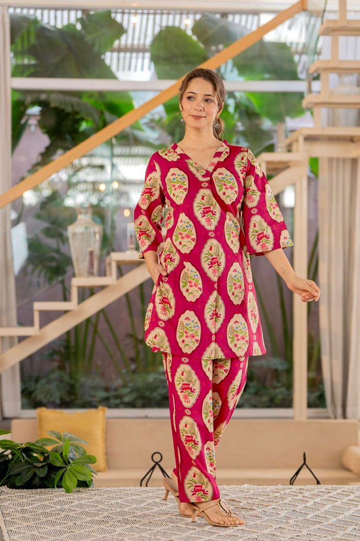 MAGENTA BLOOM COTTON CO-ORD SET