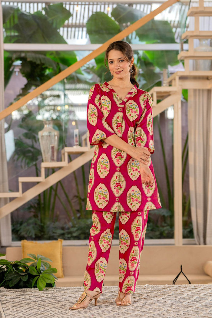 MAGENTA BLOOM COTTON CO-ORD SET