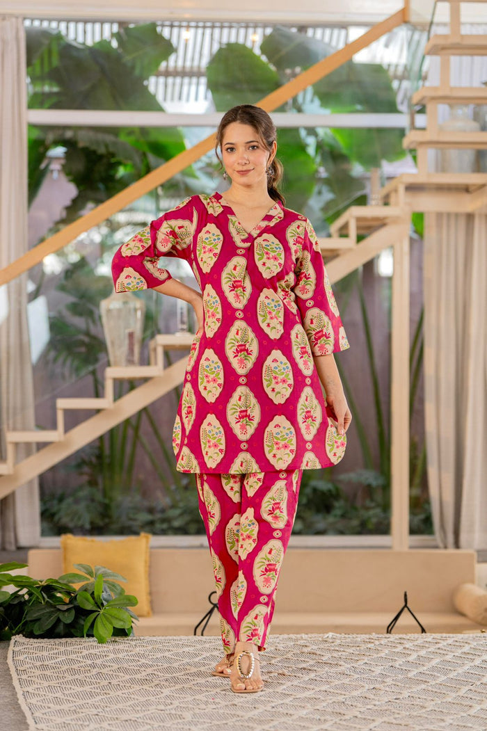 MAGENTA BLOOM COTTON CO-ORD SET