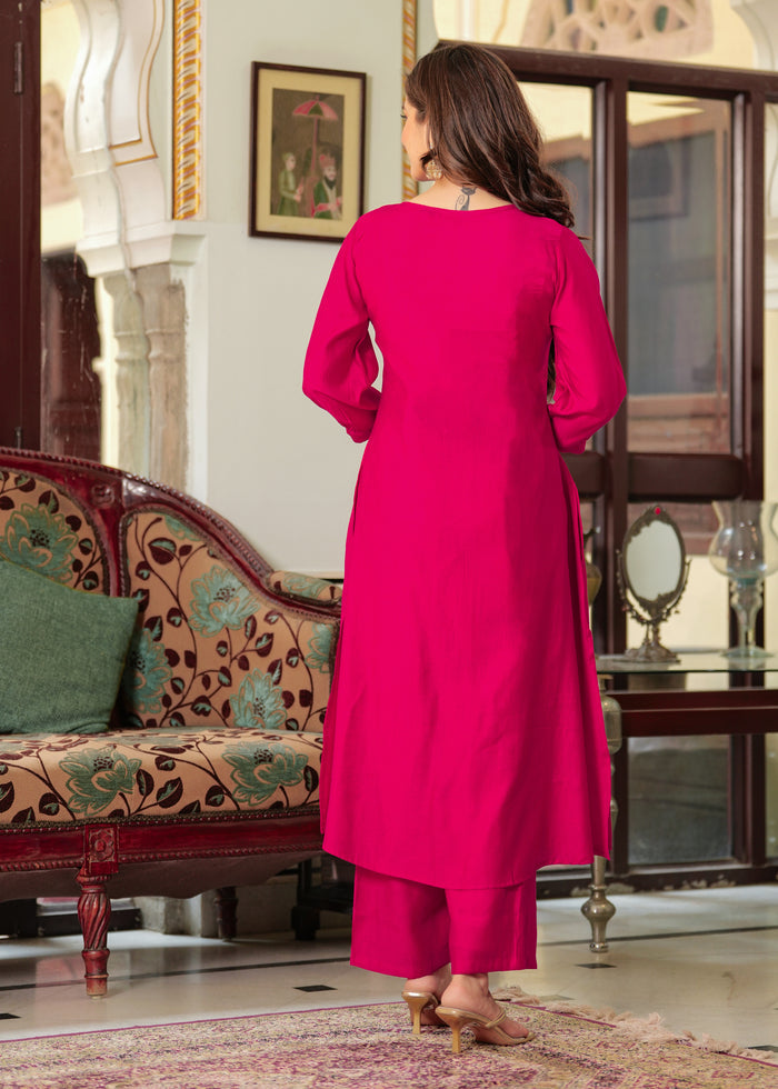 MAGENTA PINK EMBROIDERED FESTIVE SUIT SET