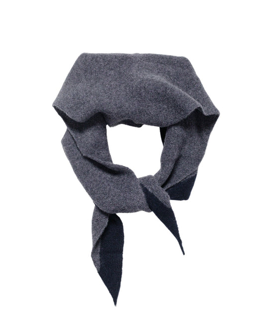 lost & found Margaret Howell MHL Tipped Scout Scarf Lambswool Grey/Ink