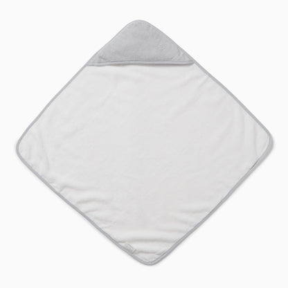 Baby Hooded Bath Towel - White & Grey