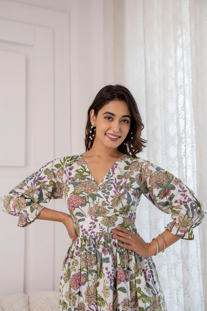 MULTICOLOR FIT AND FLAIR DRESS