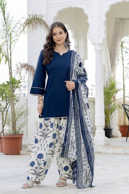 NAVY BLUE FARSHI SUIT SET