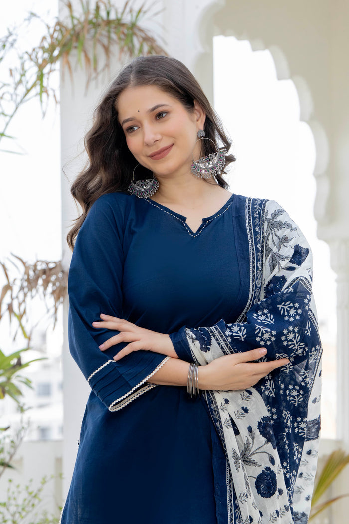 NAVY BLUE FARSHI SUIT SET