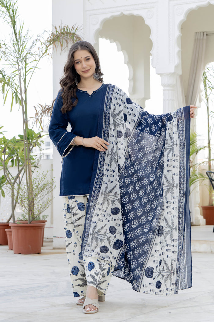 NAVY BLUE FARSHI SUIT SET