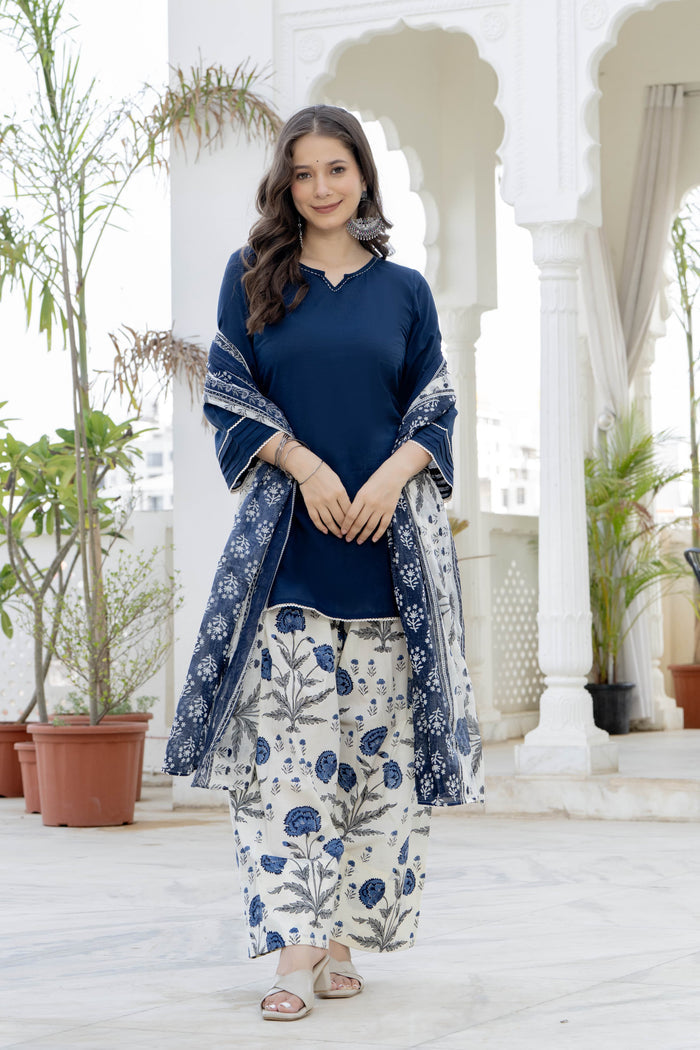 NAVY BLUE FARSHI SUIT SET