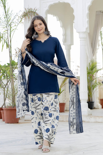 NAVY BLUE FARSHI SUIT SET