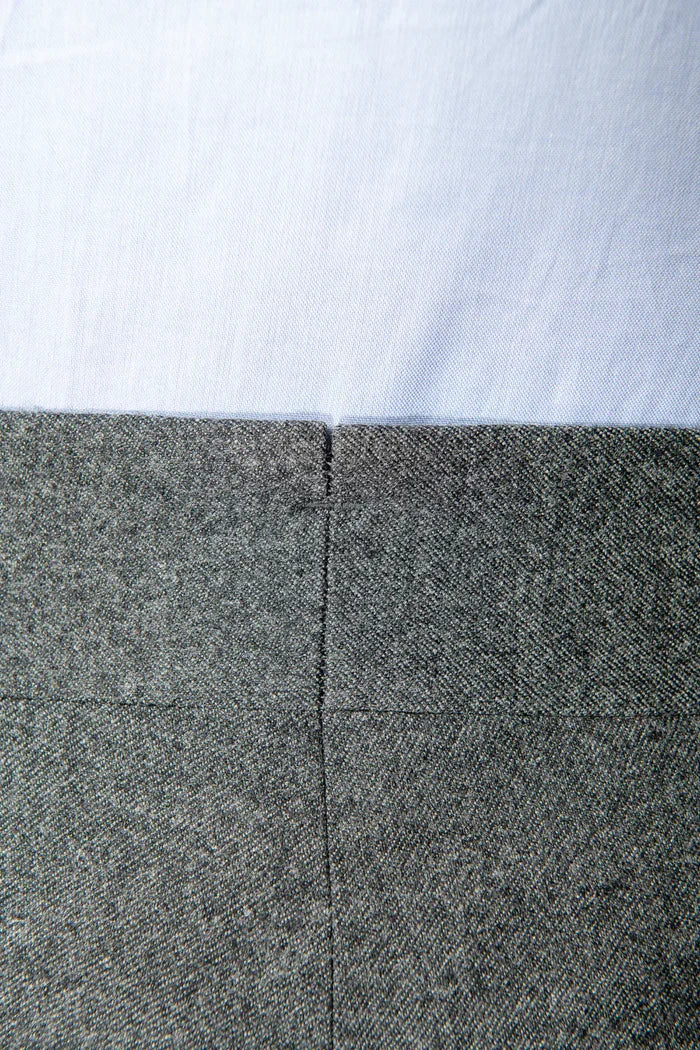 Old Money Crepe Stripe Shirt with Anthracite Flannel Signature Buttoned Gurkha Pant by ITALIAN VEGA®