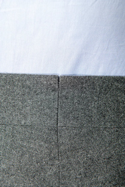 Old Money Crepe Stripe Shirt with Anthracite Flannel Signature Buttoned Gurkha Pant by ITALIAN VEGA®