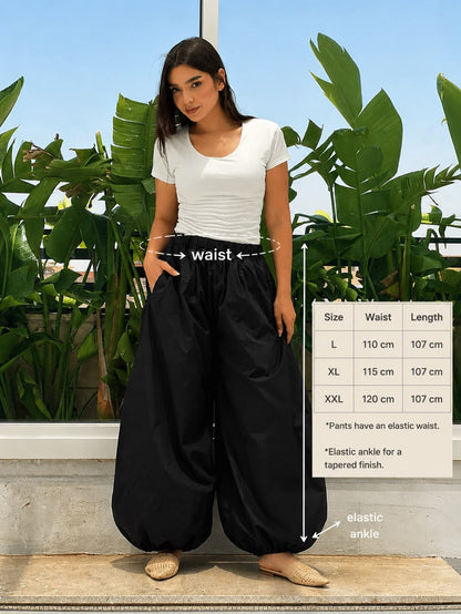 Oversized Balloon Pants-White