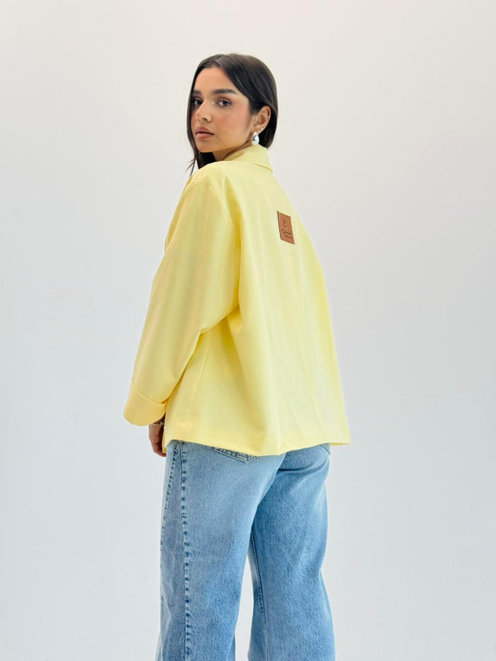 Oversized Summer Blazer-Butter Yellow