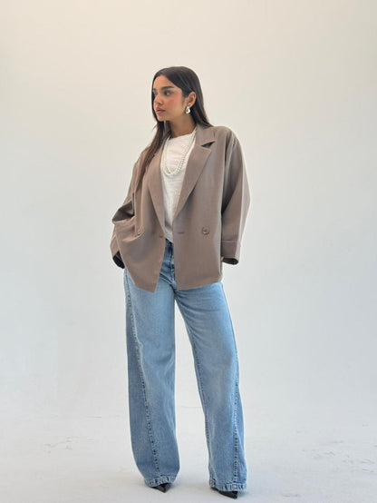Oversized Summer Blazer-Mocka