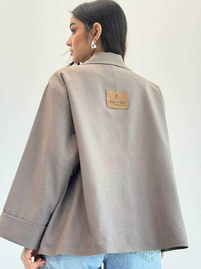 Oversized Summer Blazer-Mocka