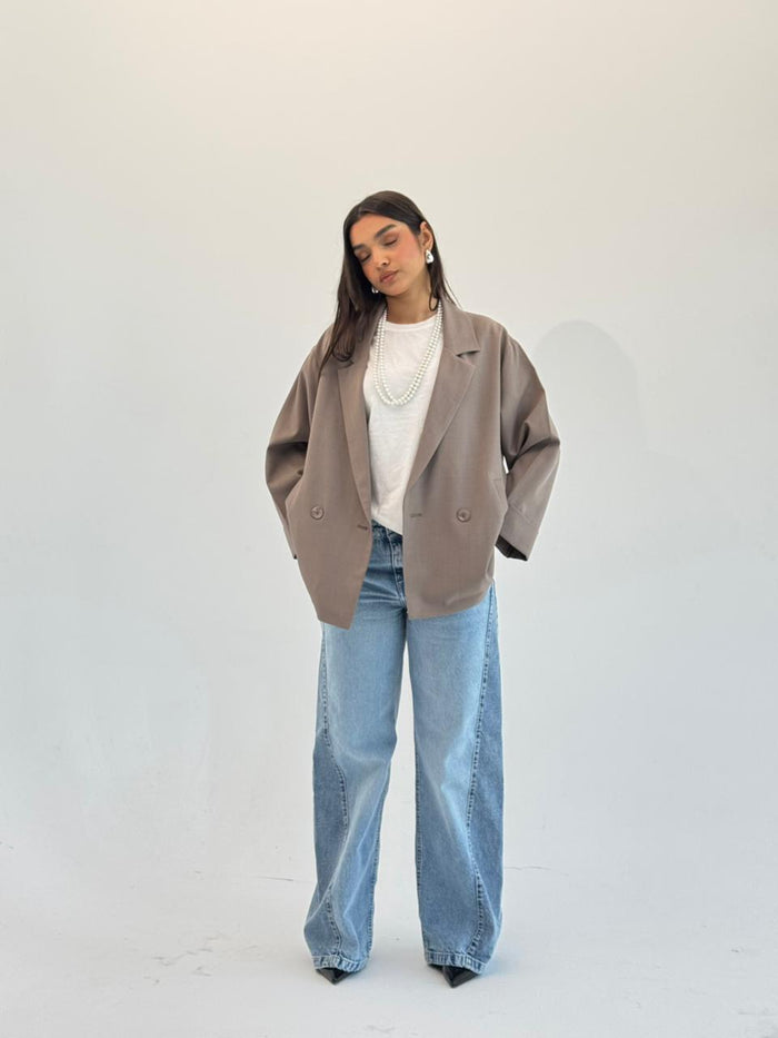 Oversized Summer Blazer-Mocka