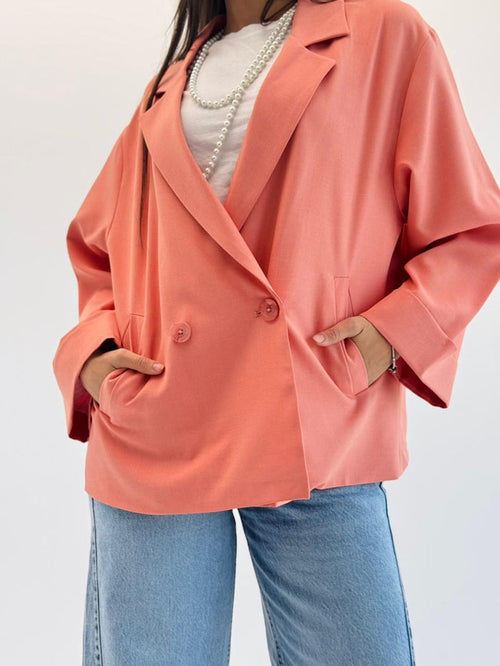 Oversized Summer Blazer-Peachy