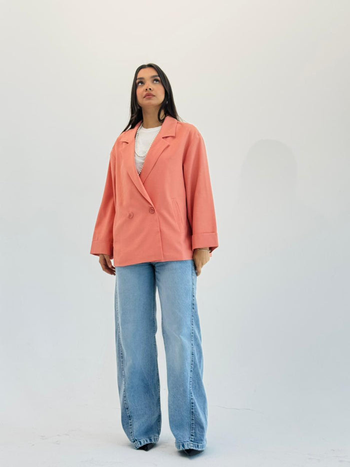 Oversized Summer Blazer-Peachy