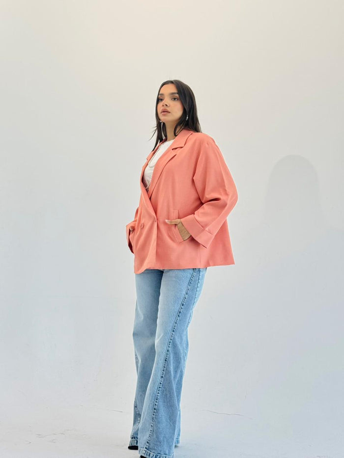 Oversized Summer Blazer-Peachy