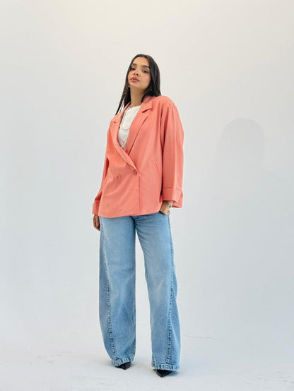 Oversized Summer Blazer-Peachy