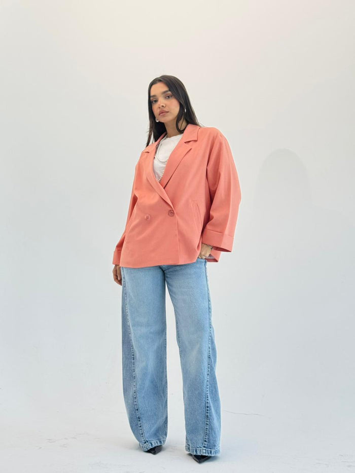 Oversized Summer Blazer-Peachy