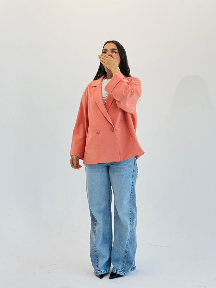 Oversized Summer Blazer-Peachy