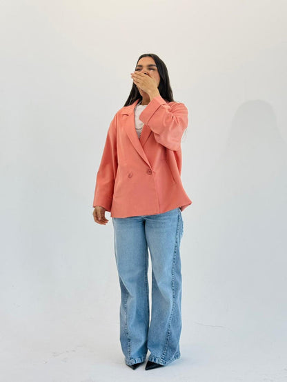 Oversized Summer Blazer-Peachy