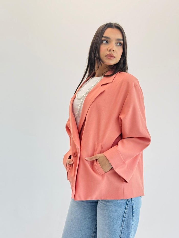 Oversized Summer Blazer-Peachy