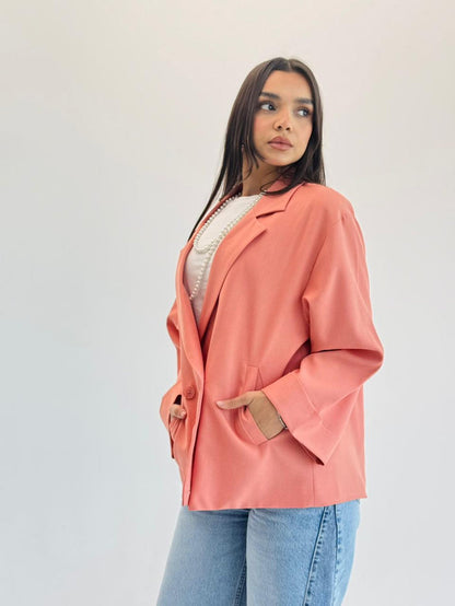 Oversized Summer Blazer-Peachy